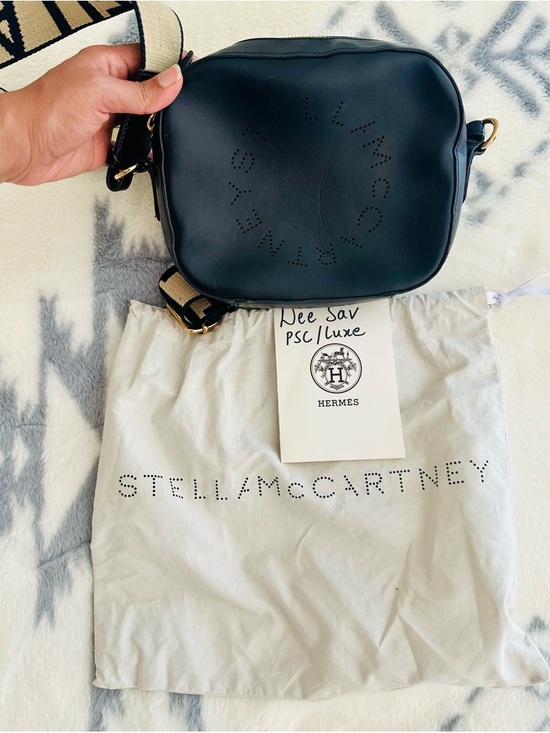 Stella McCartney Handbags - Stella McCartney Navy Perforated Logo Mini Crossbody
